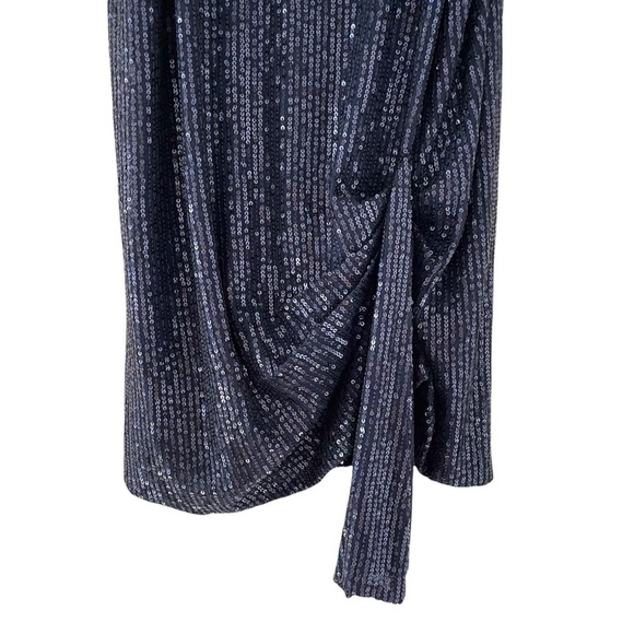 NWT Caroline Constas Koren Sequined Gathered Mini Slip Dress in Midnight Blue - Picture 9 of 13